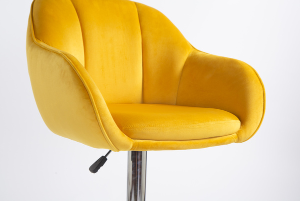 HOKER HR2055W ŻÓŁTY WELUR CHROMOWANA PODSTAWA