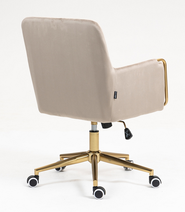FOTEL HR4318K LATTE WELUR ZŁOTA PODSTAWA