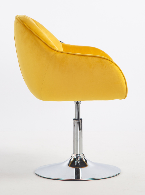 HOKER HR2055N ŻÓŁTY WELUR CHROMOWANA PODSTAWA