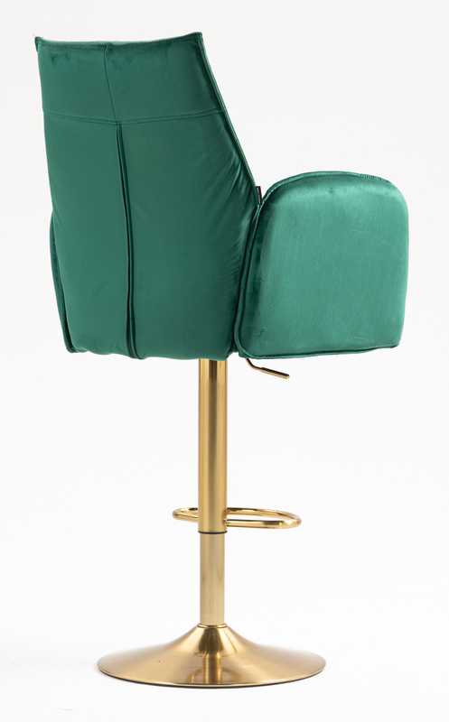 FOTEL HR280KW BUTELKOWA ZIELEŃ WELUR ZŁOTA PODSTAWA