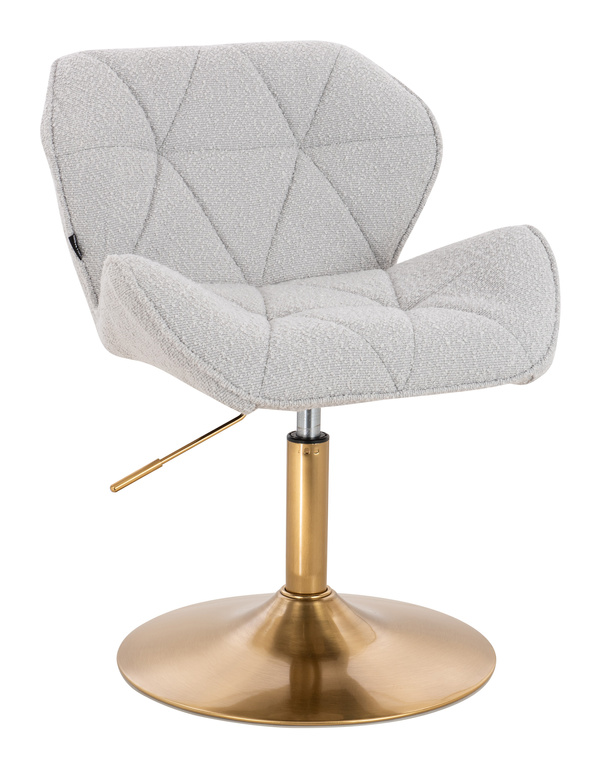 FOTEL HR111N SZARY BARANEK ZŁOTA PODSTAWA