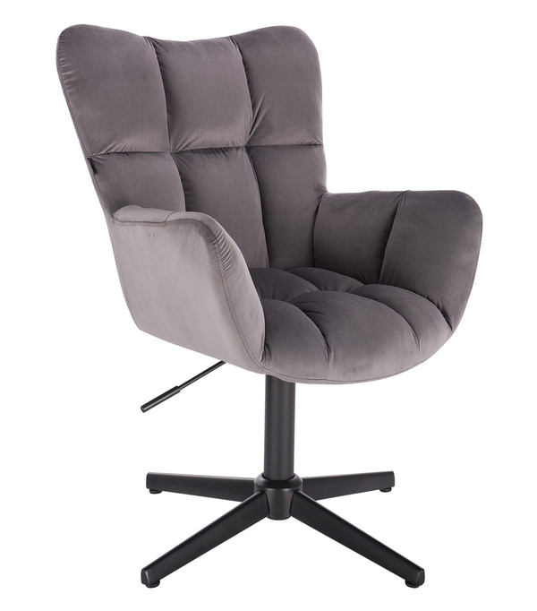 FOTEL HR650CROSS GRAFITOWY WELUR CZARNA PODSTAWA