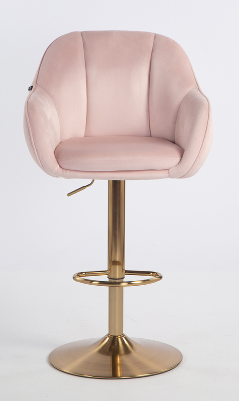 HOKER HR2055W PUDROWY RÓŻ WELUR ZŁOTA PODSTAWA