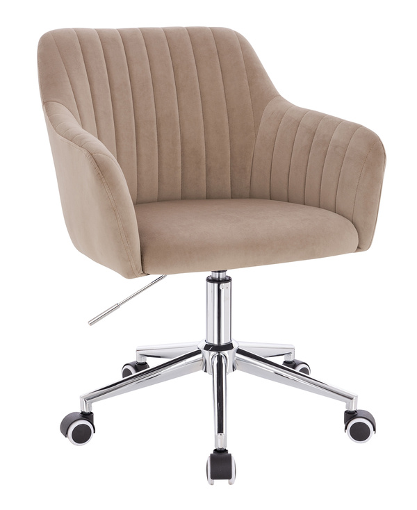 FOTEL HR190K LATTE WELUR CHROMOWANA PODSTAWA