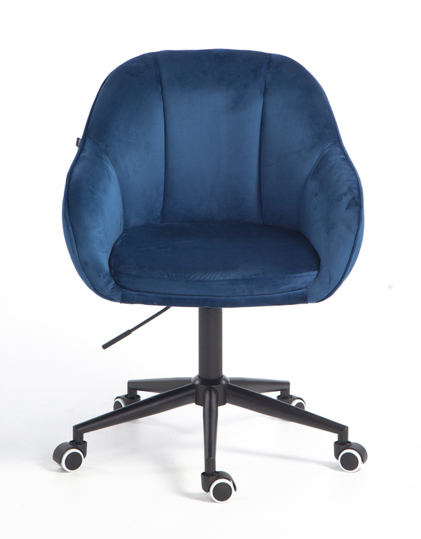 FOTEL HR2055K CIEMNE MORZE WELUR CZARNA PODSTAWA