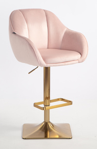 HOKER HR2055KW PUDROWY RÓŻ WELUR ZŁOTA PODSTAWA