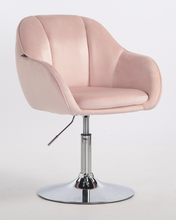 HOKER HR2055N PUDROWY RÓŻ WELUR CHROMOWANA PODSTAWA