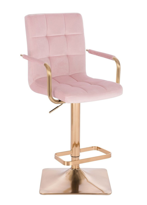 HOKER HR1015WP KWADRAT PUDROWY RÓŻ WELUR ZŁOTA PODSTAWA