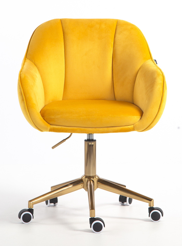 HOKER HR2055K ŻÓŁTY WELUR ZŁOTA PODSTAWA