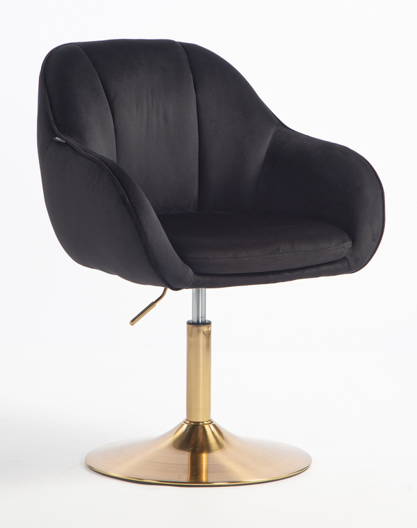 HOKER HR2055N CZARNY WELUR ZŁOTA PODSTAWA