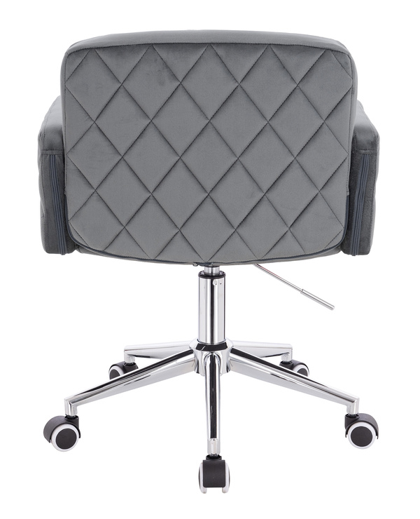 FOTEL HR802K GRAFITOWY WELUR CHROMOWANA PODSTAWA