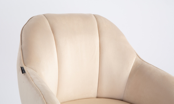 HOKER HR2055W KREMOWY WELUR CZARNA PODSTAWA