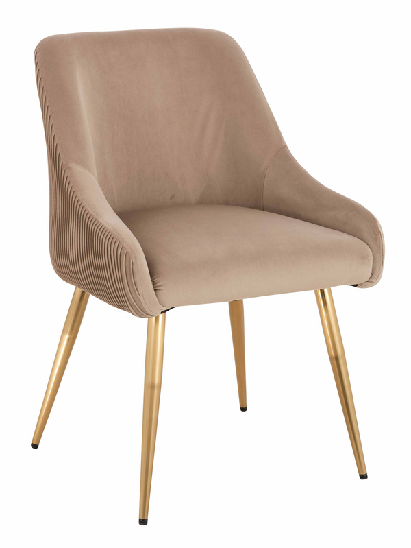 HR920 KRZESŁO ZŁOTE NOGI LATTE WELUR