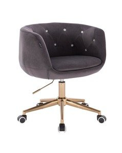 FOTEL HR333K ZŁOTY GRAFITOWY WELUR