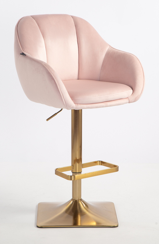 HOKER HR2055KW PUDROWY RÓŻ WELUR ZŁOTA PODSTAWA