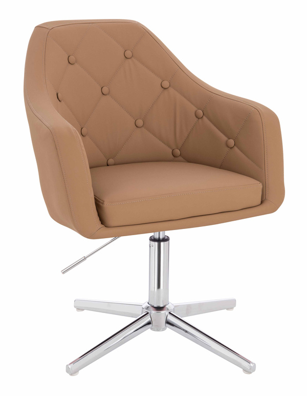 HOKER HR831CROSS KARMELOWY  EKOSKÓRA PREMIUM SOFT CHROMOWANA PODSTAWA