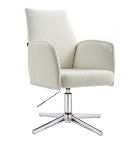 FOTEL HR280CROSS KREMOWY BARANEK CHROMOWANA PODSTAWA