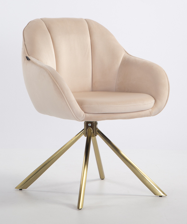 HOKER HR2055 KREMOWY WELUR ZŁOTY PAJĄK