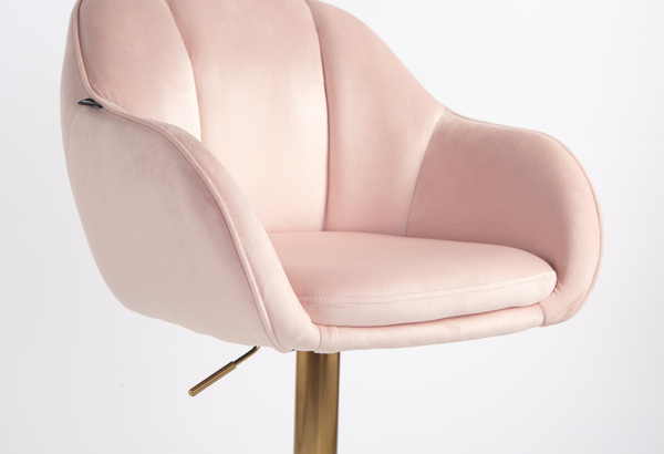 HOKER HR2055KW PUDROWY RÓŻ WELUR ZŁOTA PODSTAWA