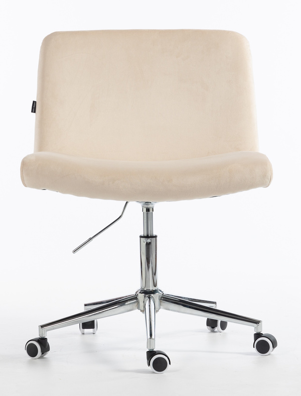 HOKER HR150K KREMOWY WELUR CHROMOWANA PODSTAWA