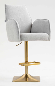 FOTEL HR280KW SZARY BARANEK ZŁOTA PODSTAWA