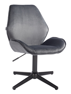 FOTEL HR350CROSS GRAFITOWY WELUR CZARNA PODSTAWA