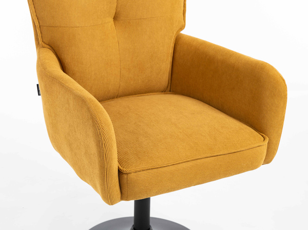 HOKER HR250N ŻÓŁTY CURRY PREMIUM CORD SZTRUKS CZARNA PODSTAWA