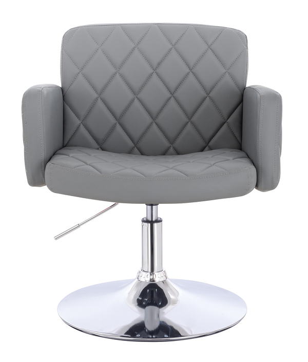 FOTEL HR802N SZARY CHROMOWANA PODSTAWA