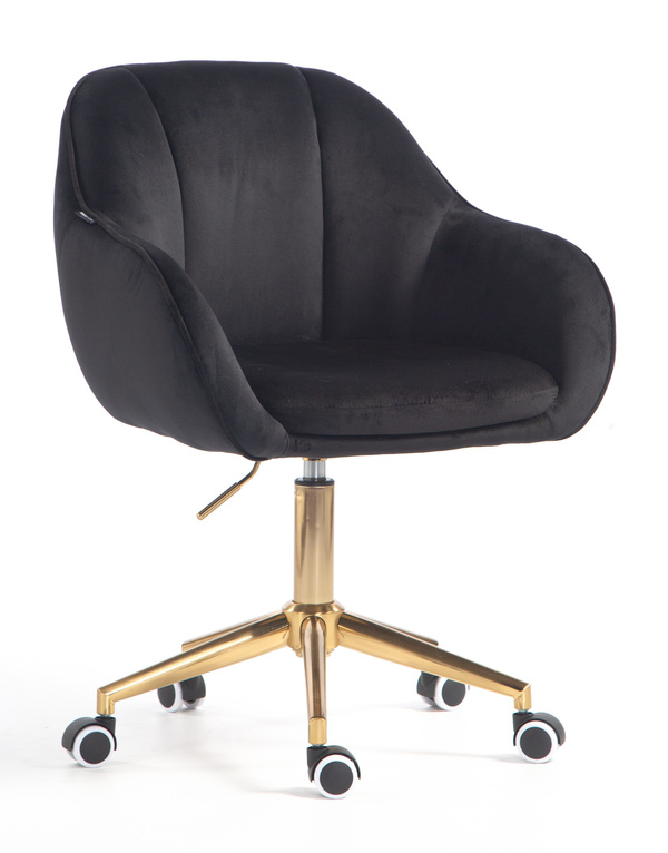 HOKER HR2055K CZARNY WELUR ZŁOTA PODSTAWA