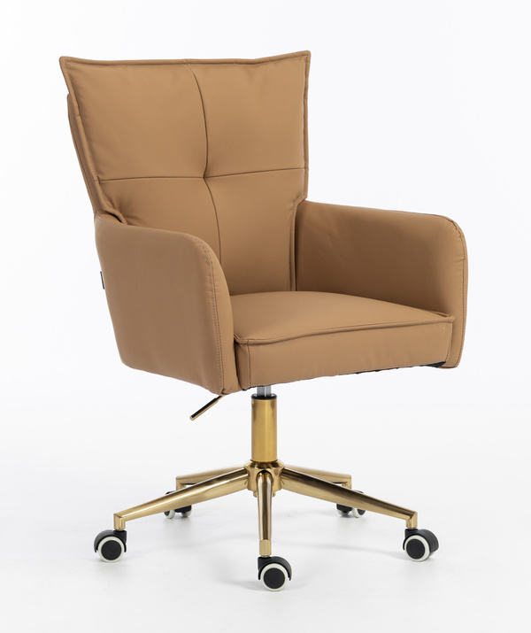 HOKER HR250K KARMELOWY EKOSKÓRA PREMIUM SOFT ZŁOTA PODSTAWA