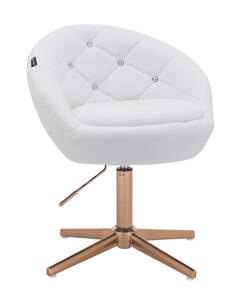 FOTEL HR948CROSS BIAŁY EKOSKÓRA ZŁOTA PODSTAWA