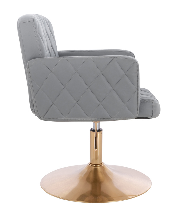 FOTEL HR802N SZARY ZŁOTA PODSTAWA