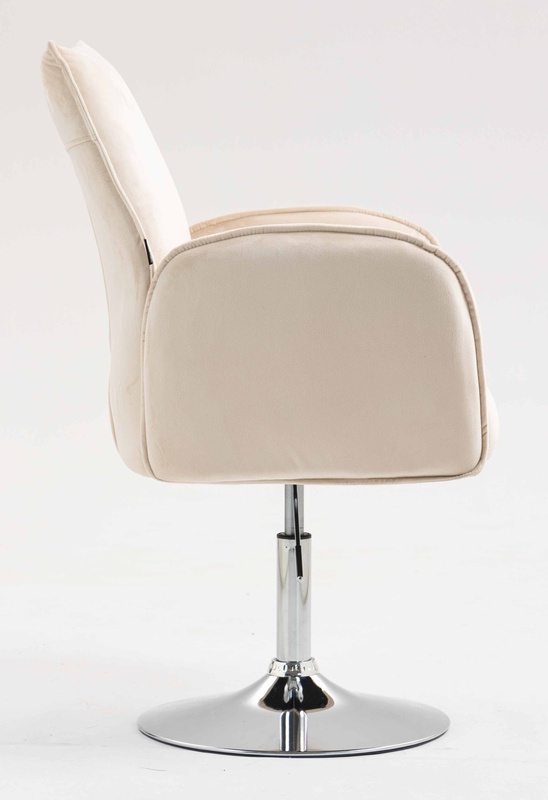 FOTEL HR280N KREMOWY WELUR CHROMOWANA PODSTAWA