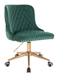 FOTEL HR940K BUTELKOWA ZIELEŃ WELUR ZŁOTA PODSTAWA