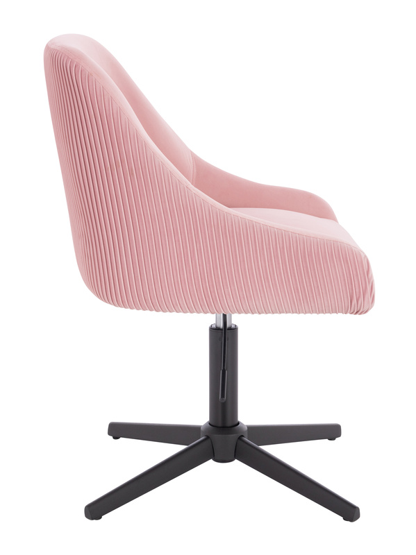 FOTEL HR920CROSS PUDROWY RÓŻ WELUR CZARNA PODSTAWA
