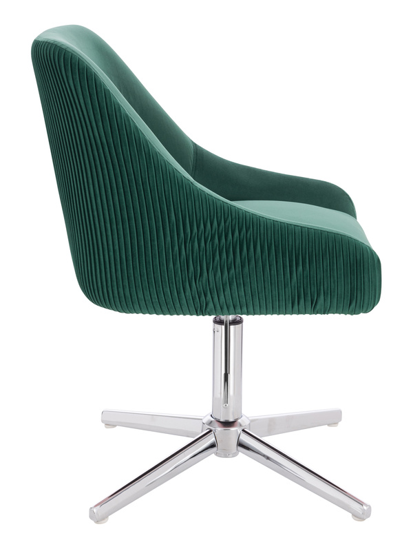 FOTEL HR920CROSS BUTELKOWA ZIELEŃ WELUR CHROMOWANA PODSTAWA