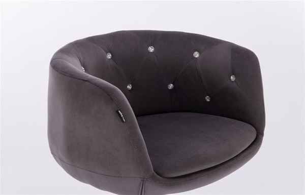 FOTEL HR333CROSS GRAFITOWY WELUR