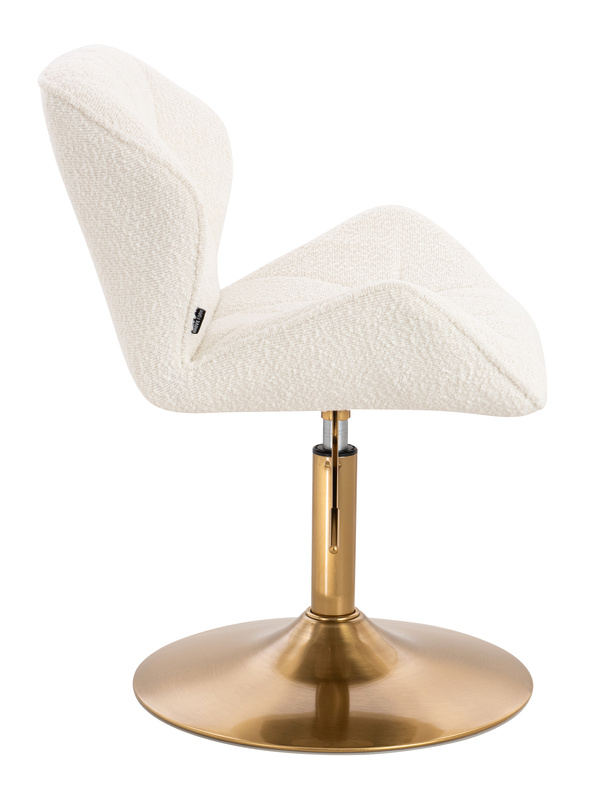 FOTEL HR111N KREMOWY BARANEK ZŁOTA PODSTAWA