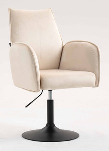 FOTEL HR280N KREMOWY WELUR CZARNA PODSTAWA