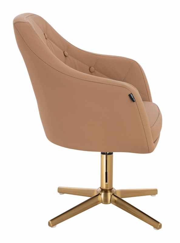 HOKER HR831CROSS KARMELOWY EKOSKÓRA PREMIUM SOFT ZŁOTA PODSTAWA