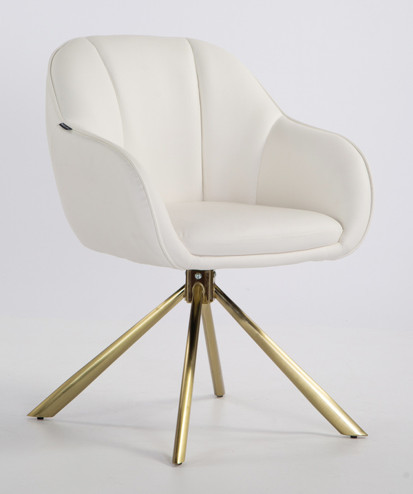 FOTEL HR2055 BIAŁY ZŁOTY PAJĄK