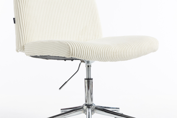 HOKER HR150K BIAŁY SZTRUKS CHROMOWANA PODSTAWA