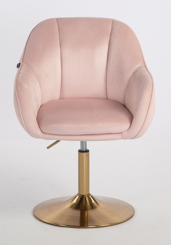 HOKER HR2055N PUDROWY RÓŻ WELUR ZŁOTA PODSTAWA