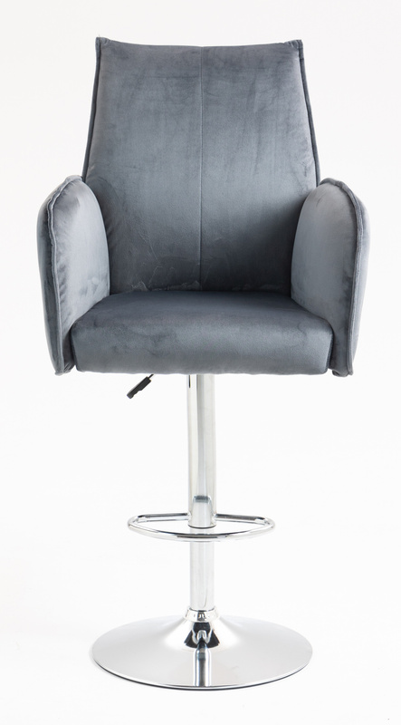 FOTEL HR280W GRAFITOWY WELUR CHROMOWANA PODSTAWA