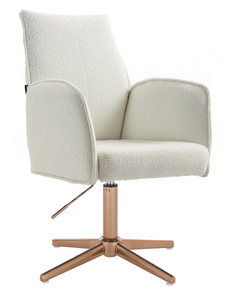 FOTEL HR280CROSS KREMOWY BARANEK ZŁOTA PODSTAWA