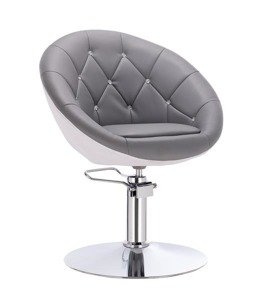 FOTEL HR8516H  SZARO-BIAŁY