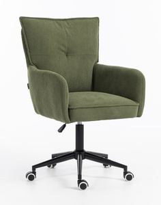 HOKER HR250K ZIELONY SZAŁWIA PREMIUM CORD SZTRUKS CZARNA PODSTAWA