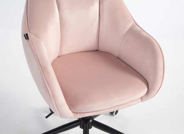 HOKER HR2055K PUDROWY RÓŻ WELUR CZARNA PODSTAWA