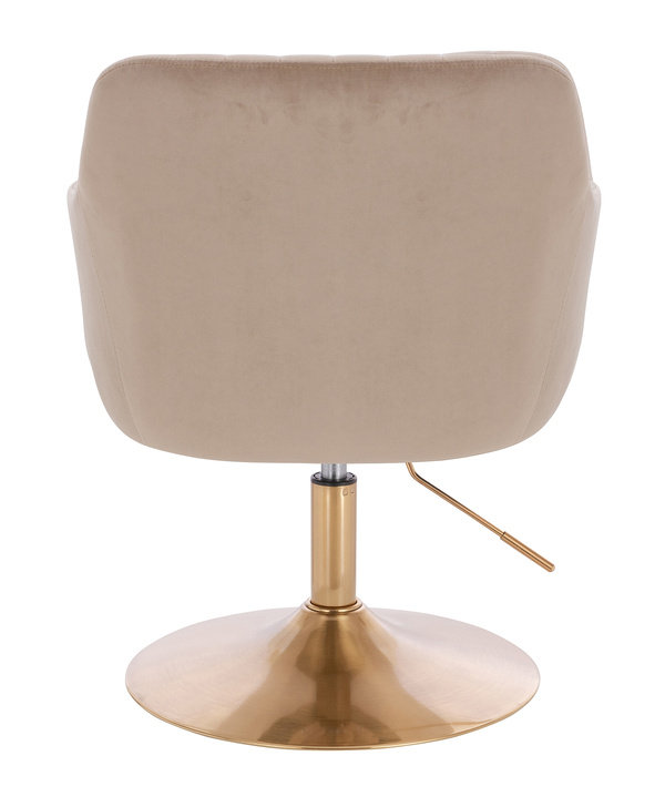 FOTEL HR190N LATTE WELUR ZŁOTA PODSTAWA