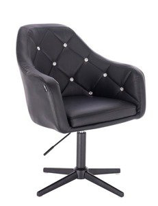 FOTEL HR830 CZARNA SKÓRA CROSS CZARNY MAT